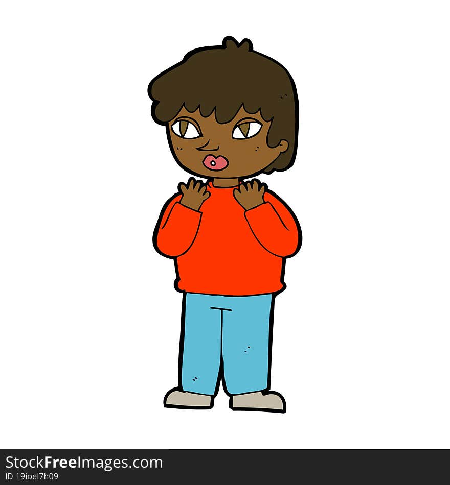 Cartoon Worried Person