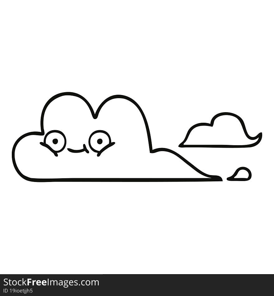 line drawing cartoon white cloud