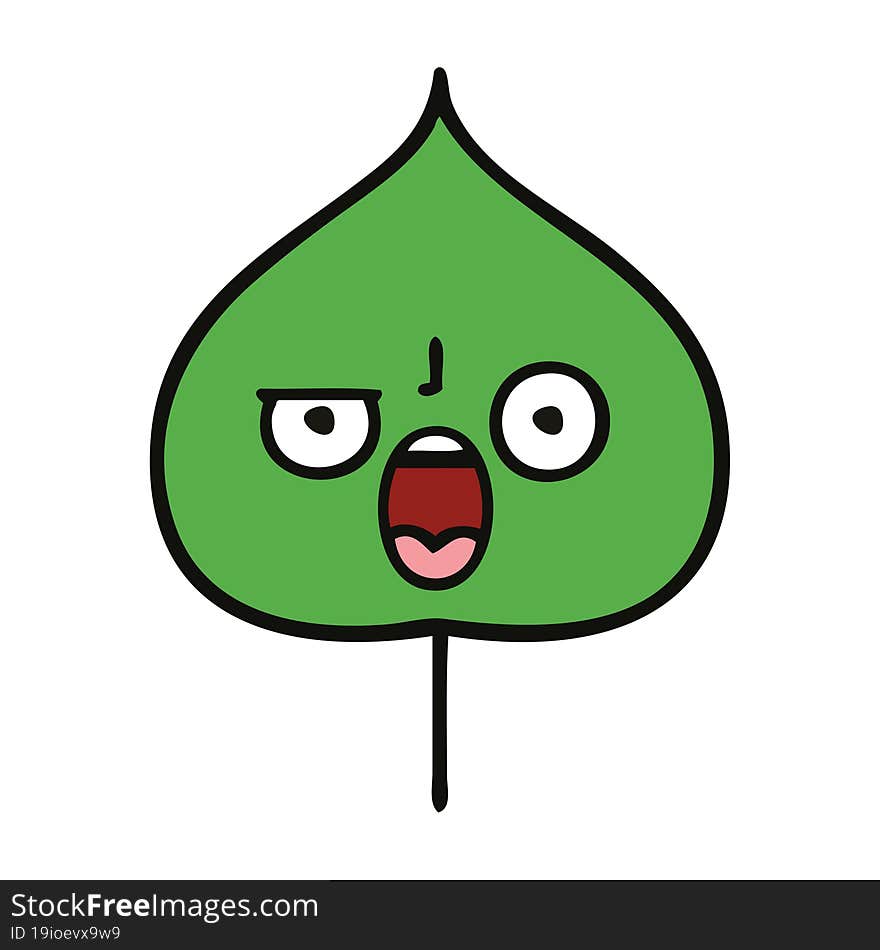 cute cartoon of a expressional leaf