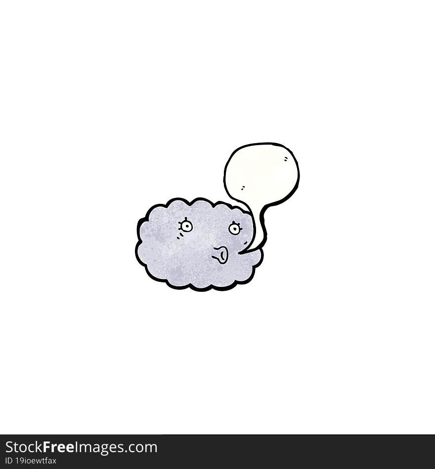 funny cartoon cloud with speech bubble