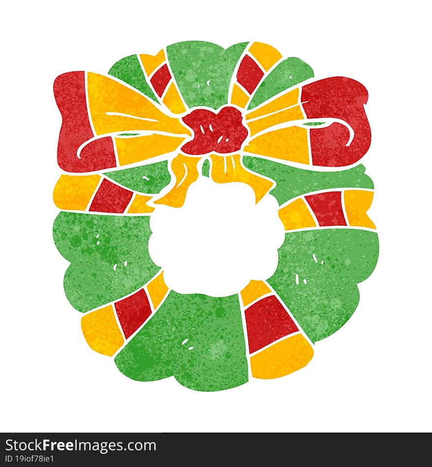 Retro Cartoon Christmas Wreath