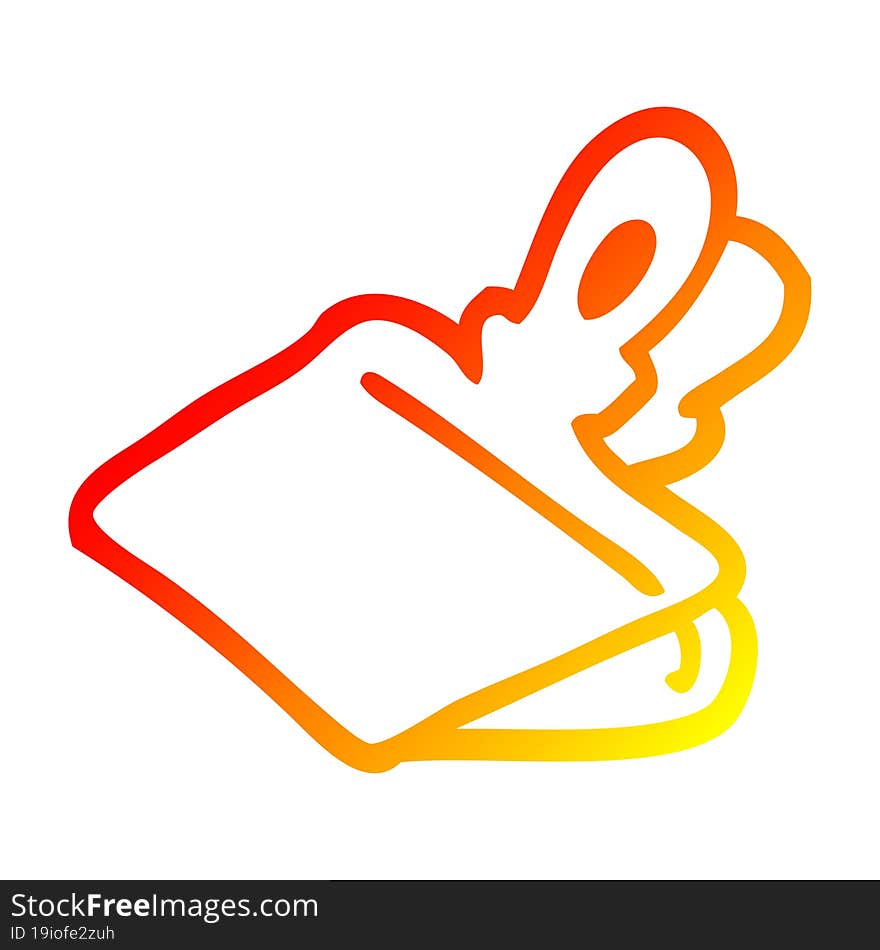 warm gradient line drawing cartoon paper clip