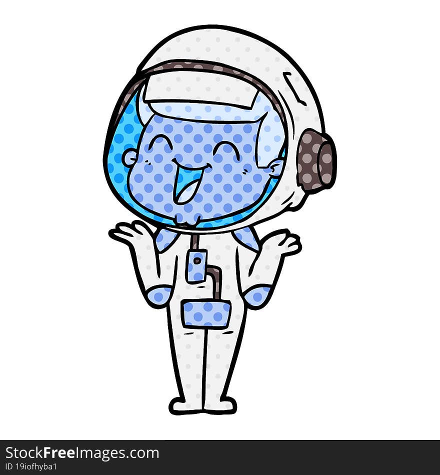 happy cartoon astronaut. happy cartoon astronaut