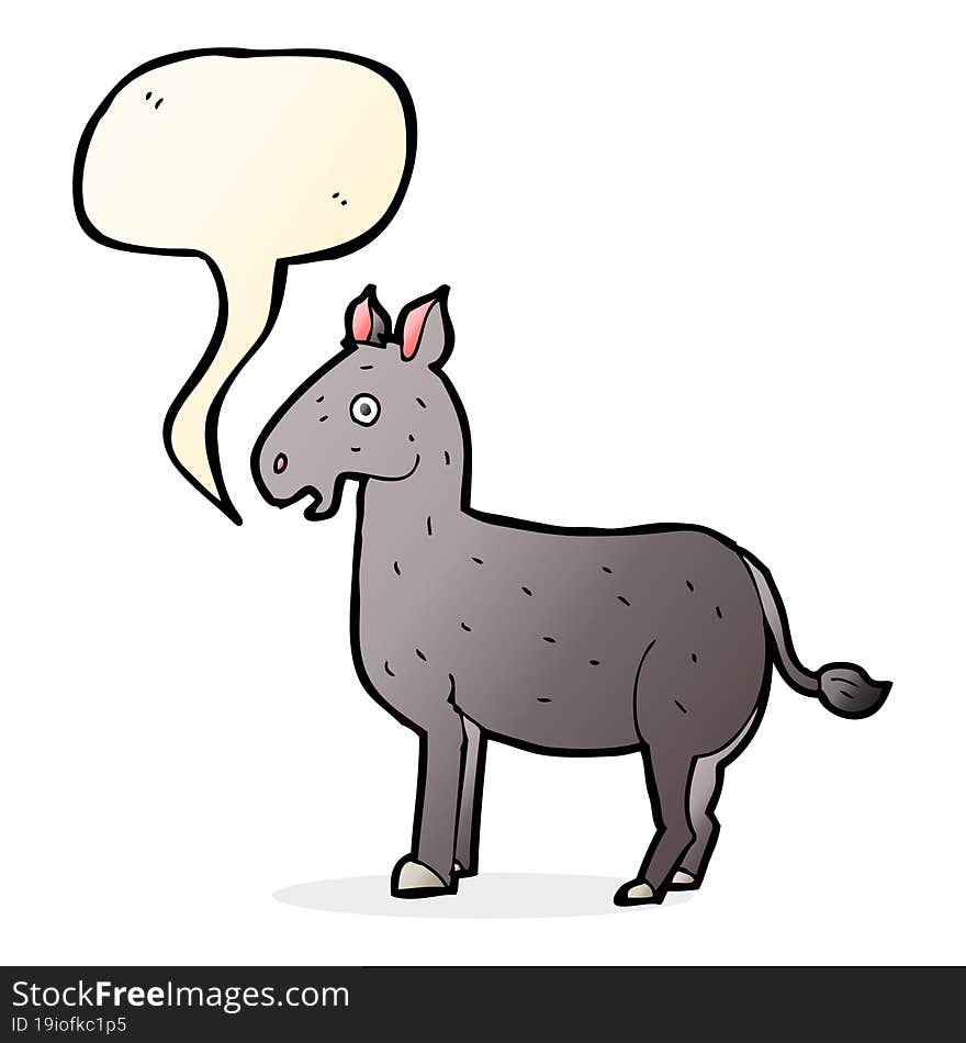 cartoon mule with speech bubble