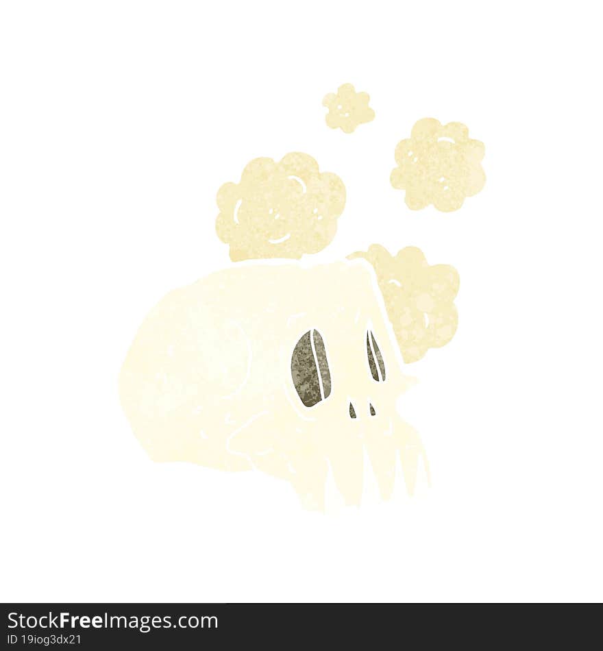 cartoon dusty old skull