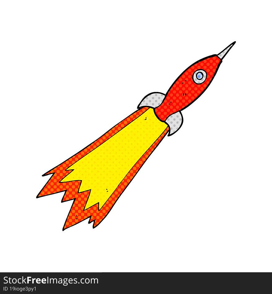 comic book style cartoon rocket