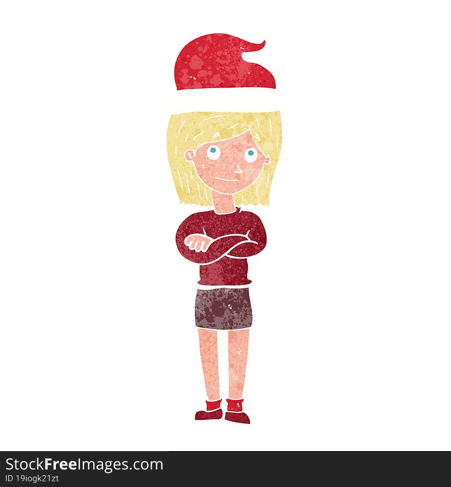 cartoon woman ready for christmas