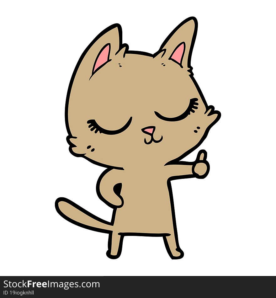 calm cartoon cat. calm cartoon cat