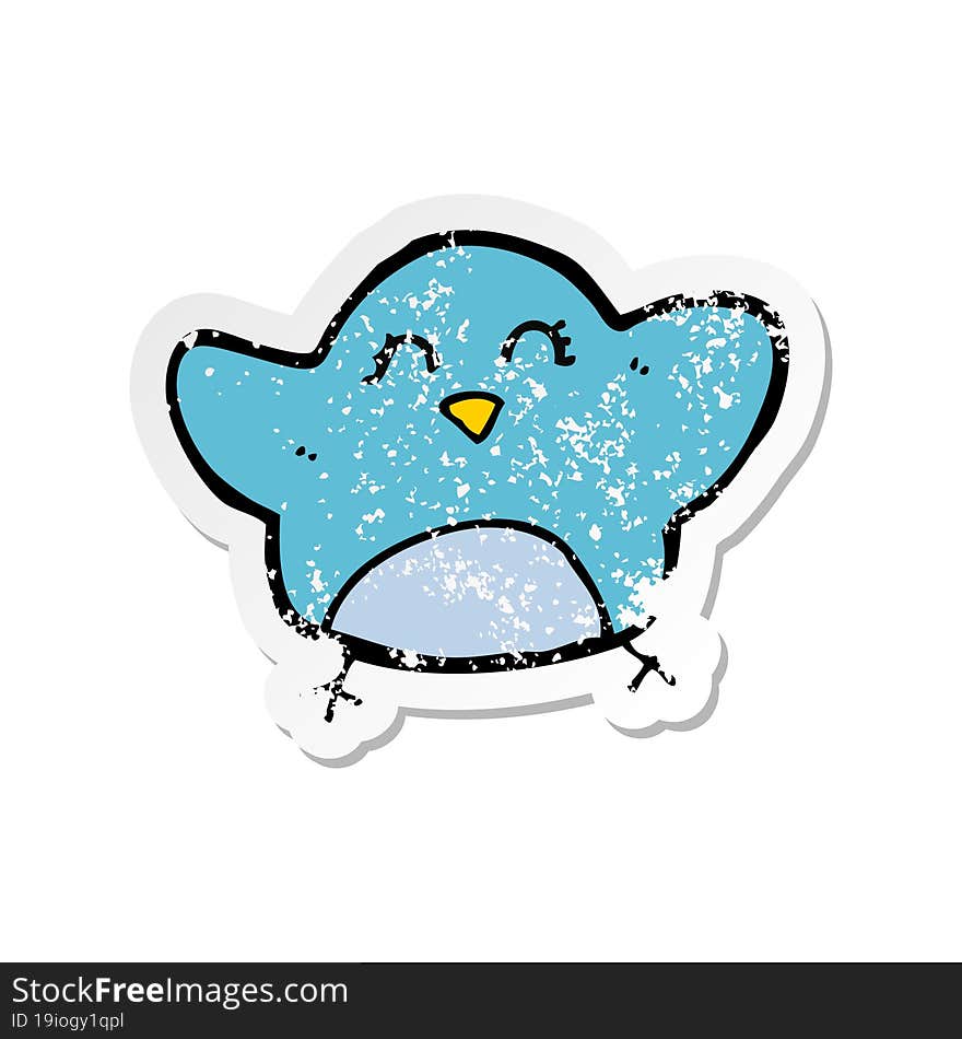 retro distressed sticker of a cartoon bird