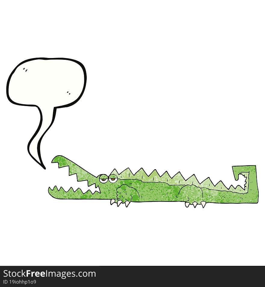 Speech Bubble Textured Cartoon Crocodile