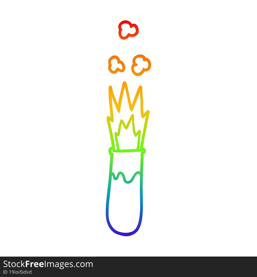 rainbow gradient line drawing cartoon chemical reaction