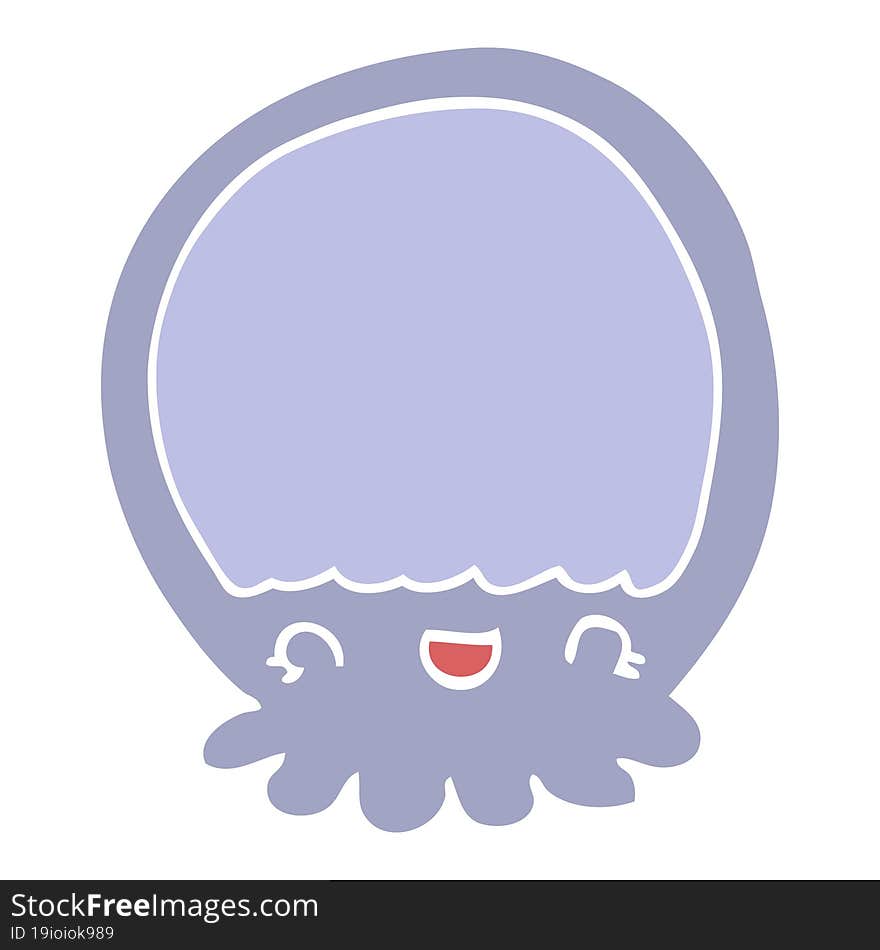 flat color style cartoon jellyfish