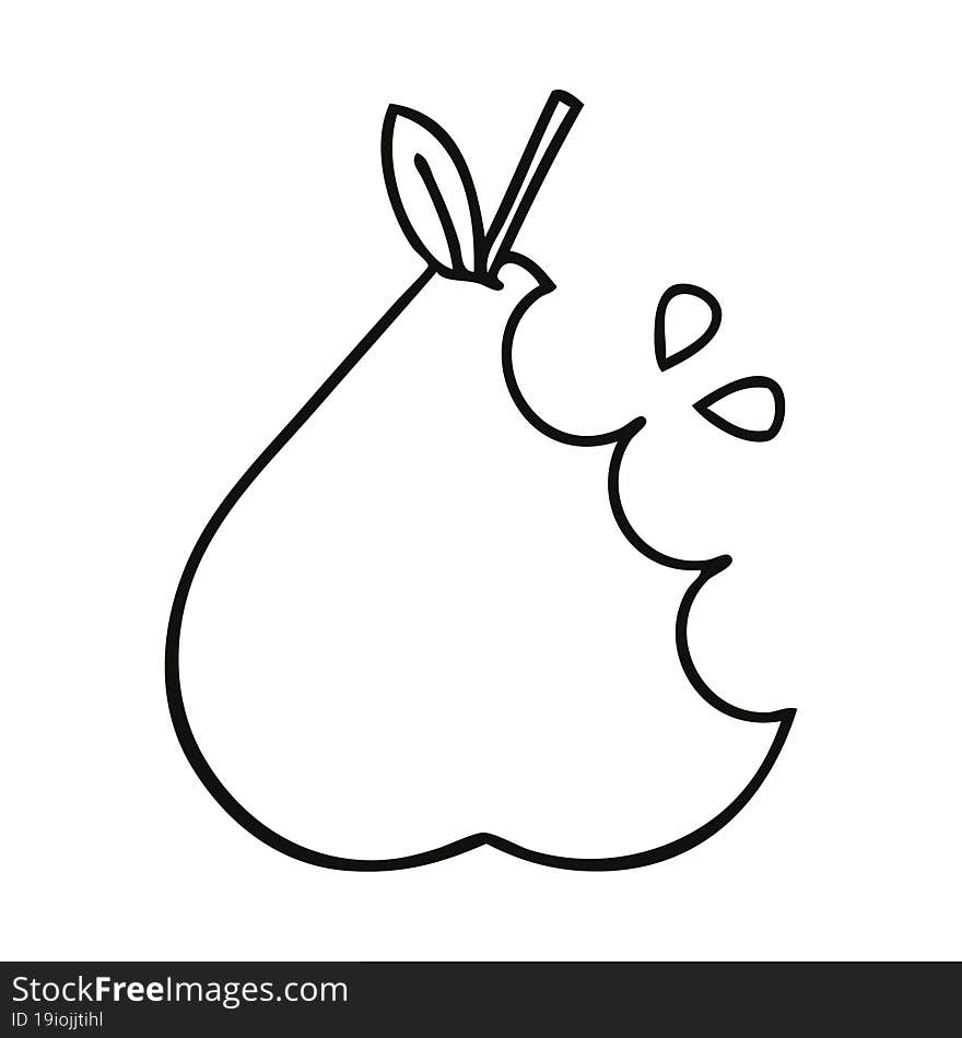 line drawing cartoon green pear