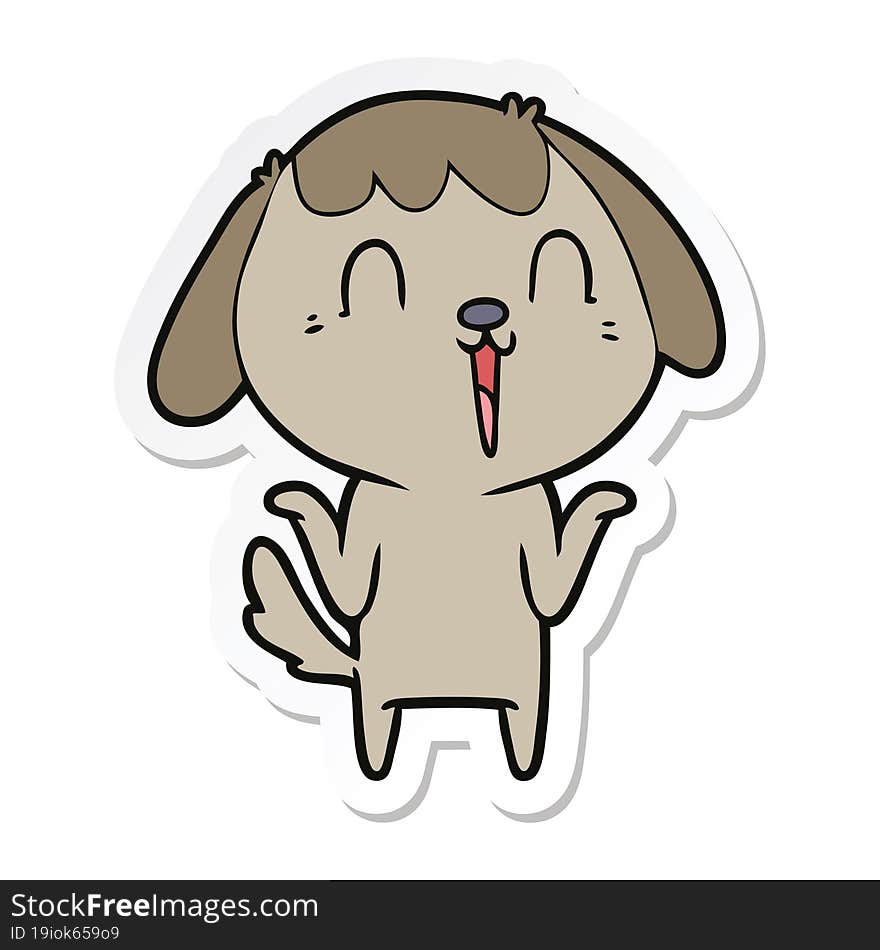 Sticker Of A Cartoon Dog