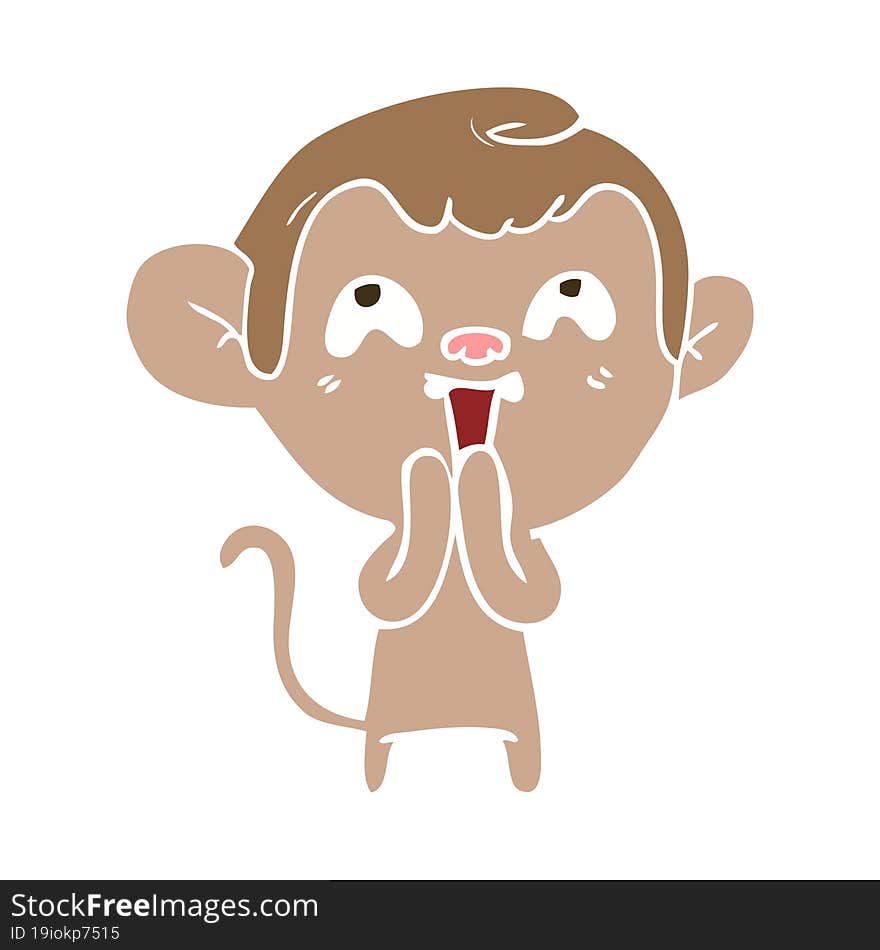 crazy flat color style cartoon monkey