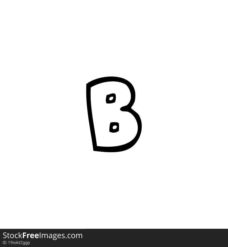 Line Drawing Cartoon Letter B