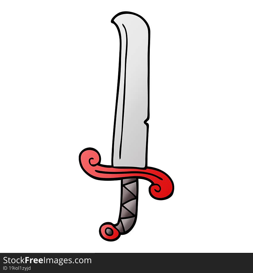 cartoon doodle long sword