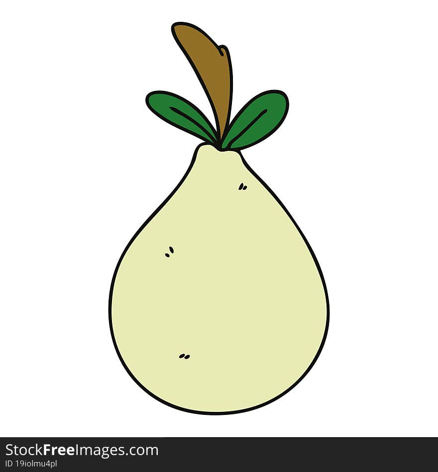 quirky hand drawn cartoon pear