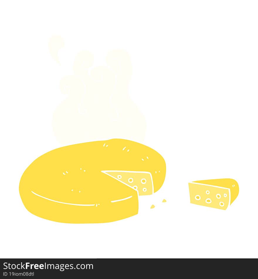 Flat Color Illustration Of A Cartoon Cheese