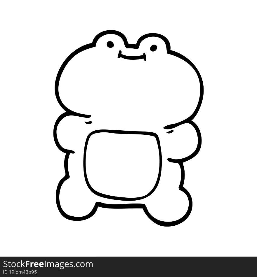 line drawing cartoon frog