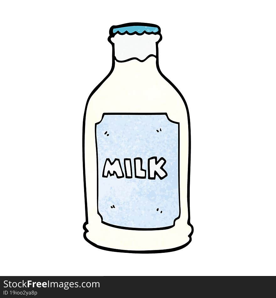 Cartoon Doodle Milk Bottle