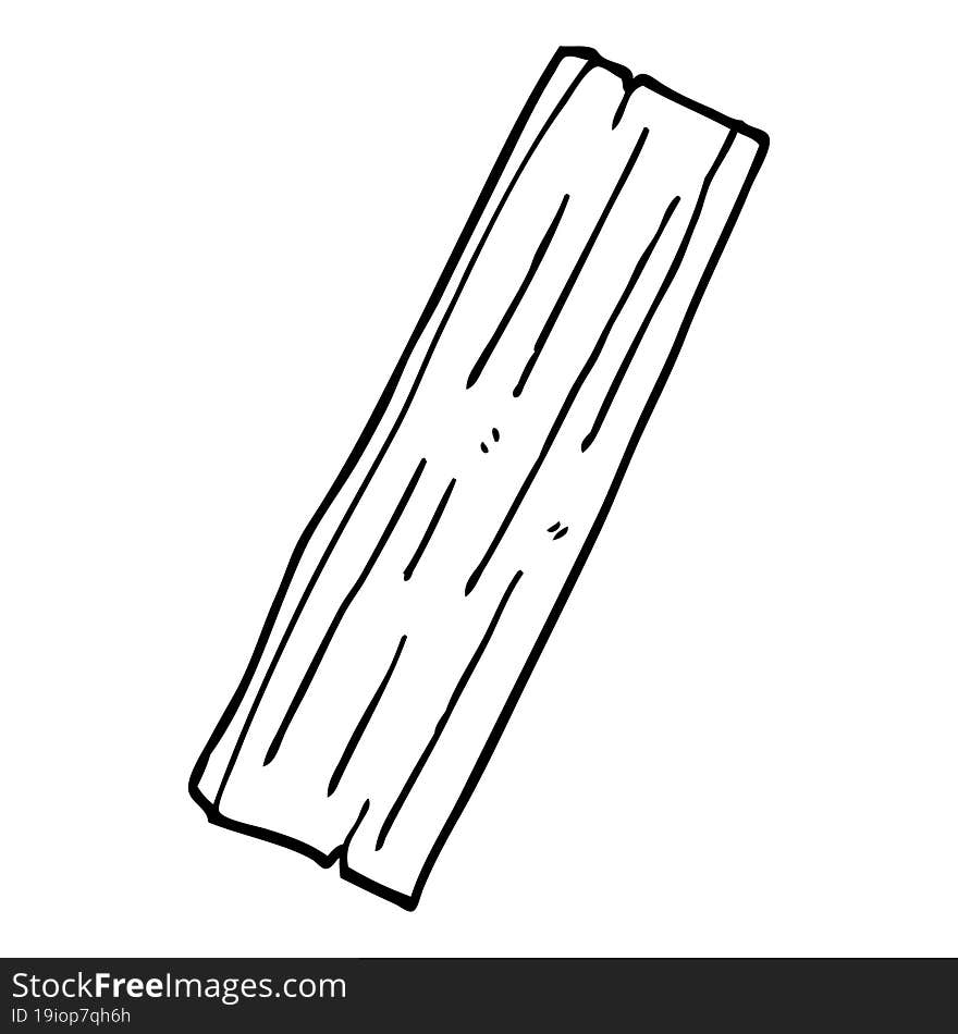 line drawing cartoon plank of wood