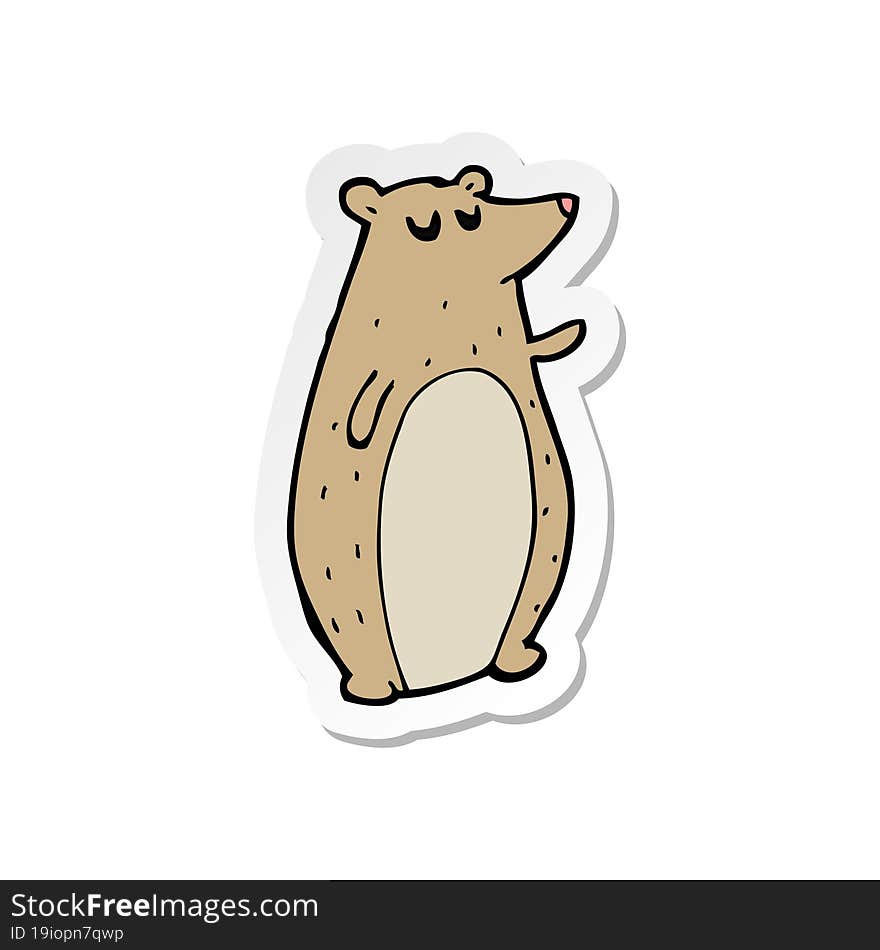 Sticker Of A Cartoon Bear