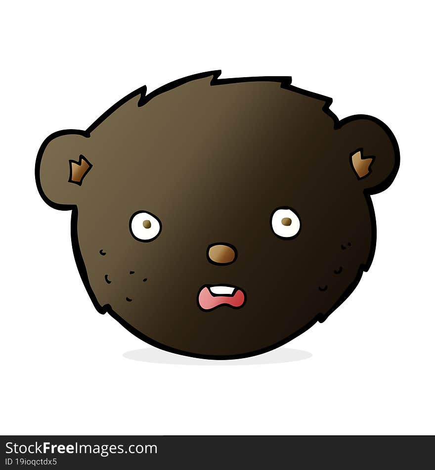 Cartoon Black Bear Face