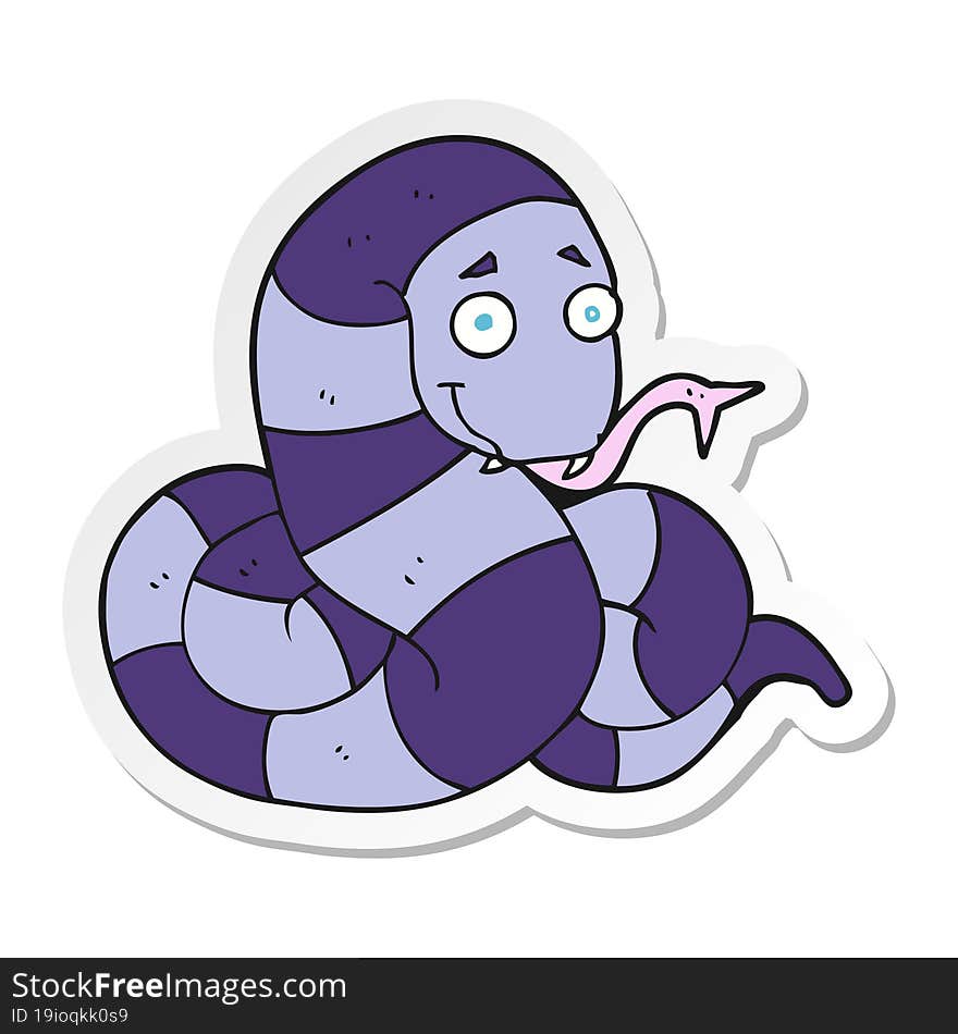 sticker of a cartoon snake