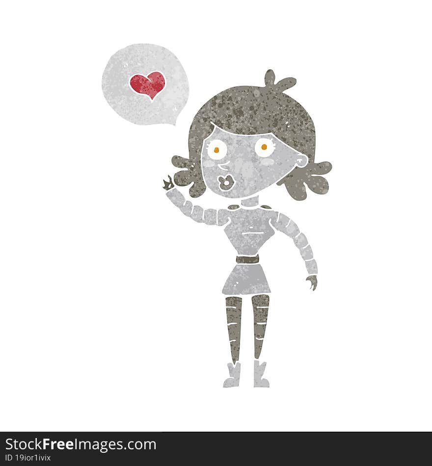 Cartoon Robot Woman