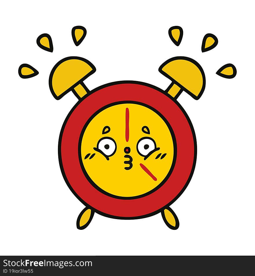 cute cartoon of a alarm clock. cute cartoon of a alarm clock