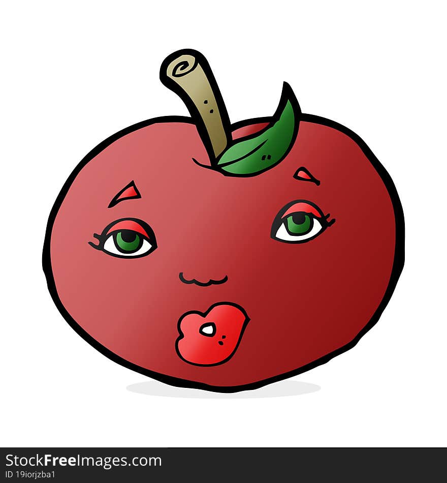 Cartoon Apple With Face