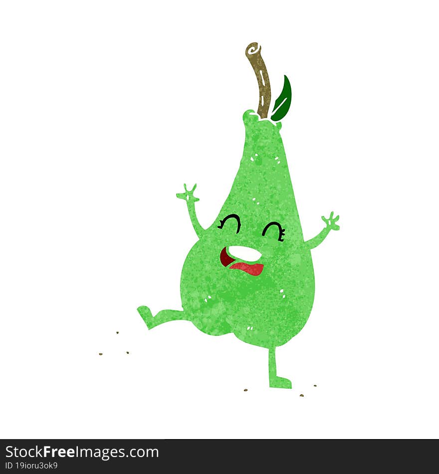 Cartoon Happy Dancing Pear