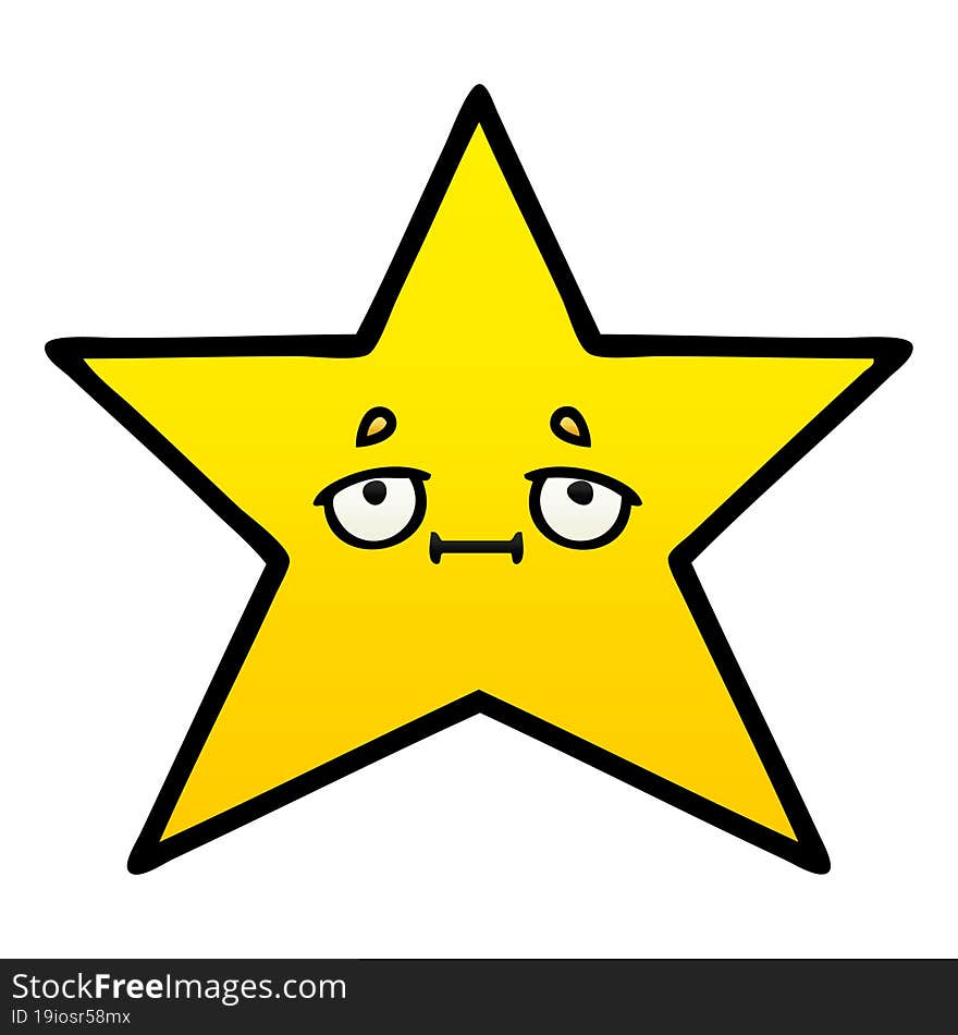 gradient shaded cartoon gold star