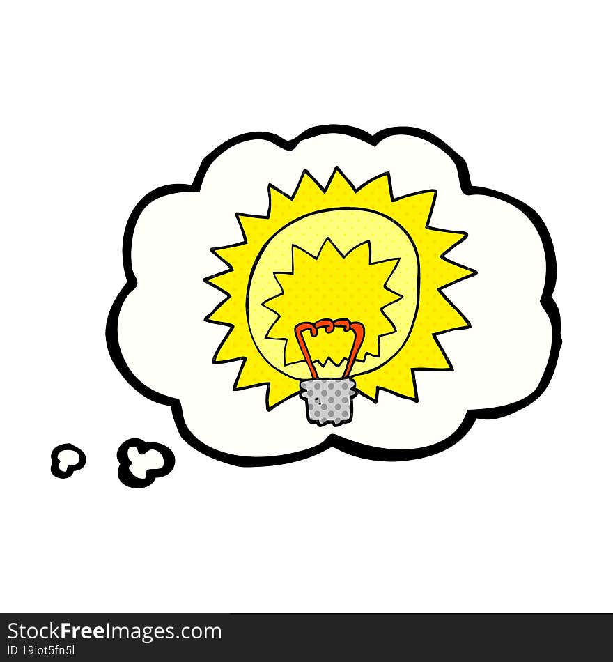 Thought Bubble Cartoon Light Bulb