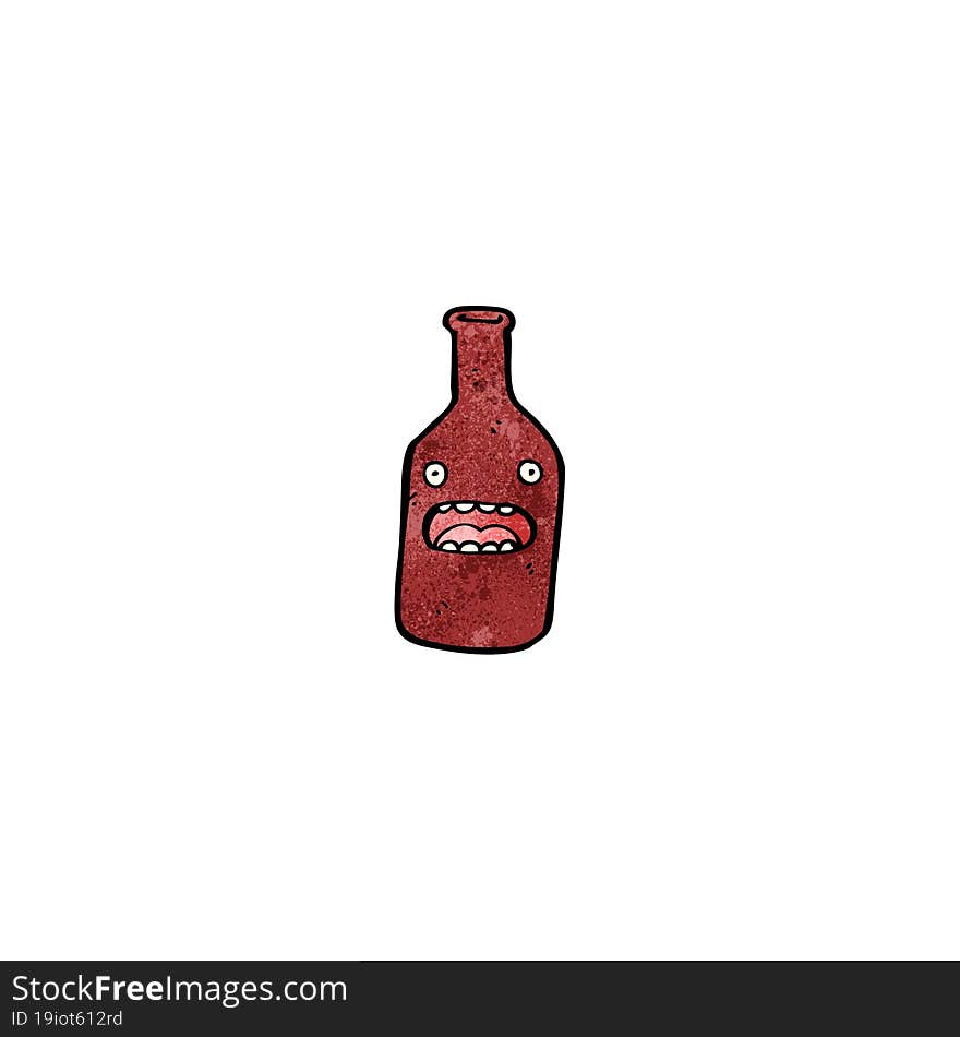 cartoon red wine bottle