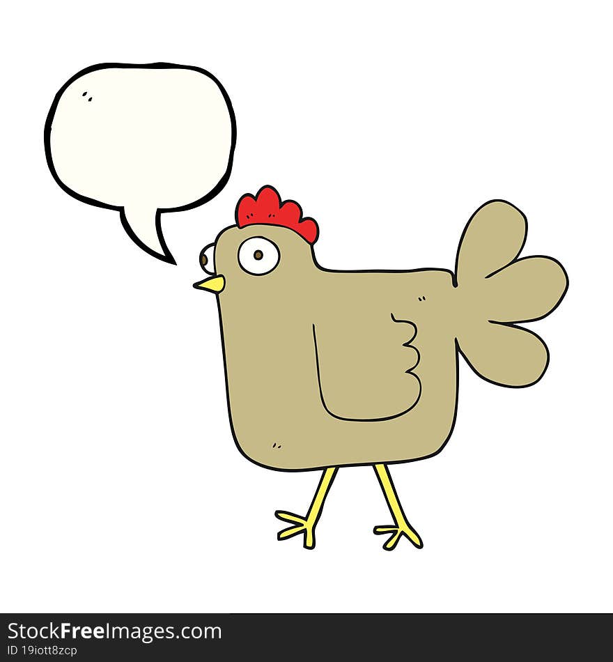 Speech Bubble Cartoon Chicken