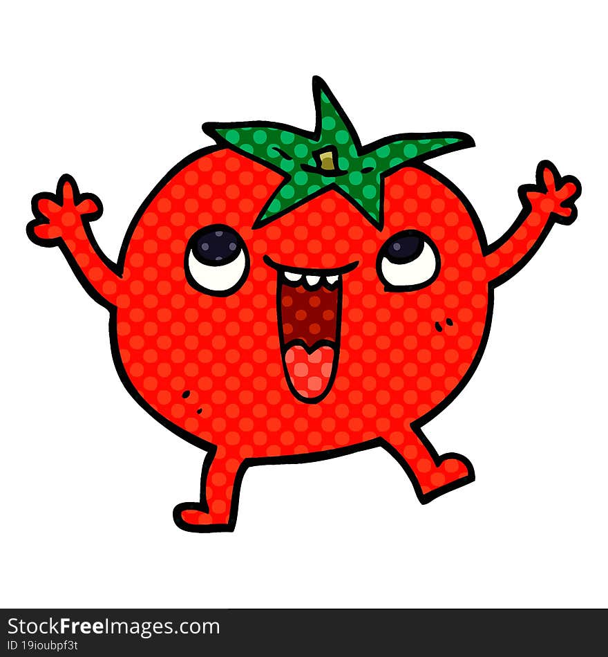 cartoon doodle happy tomato