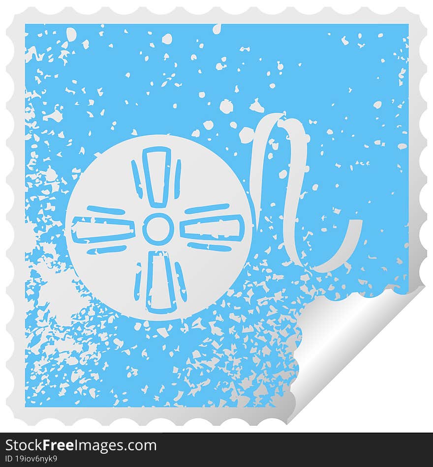 distressed square peeling sticker symbol movie tape