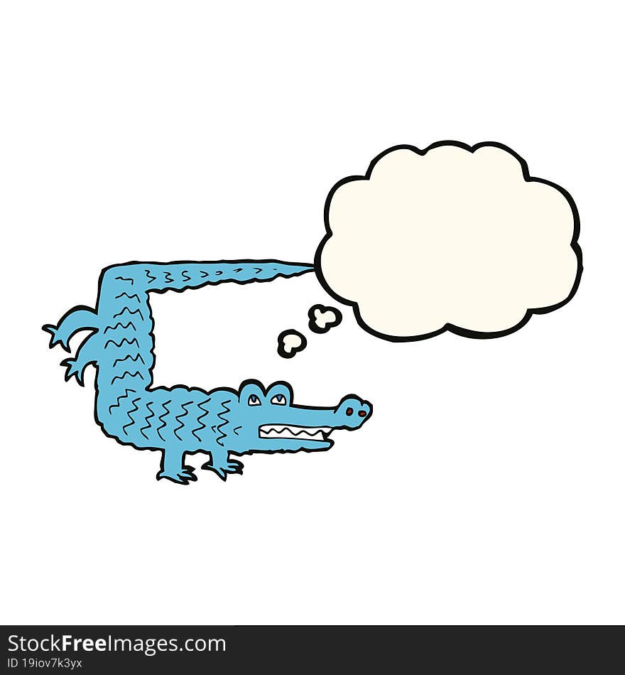 Cartoon Crocodile With Thought Bubble