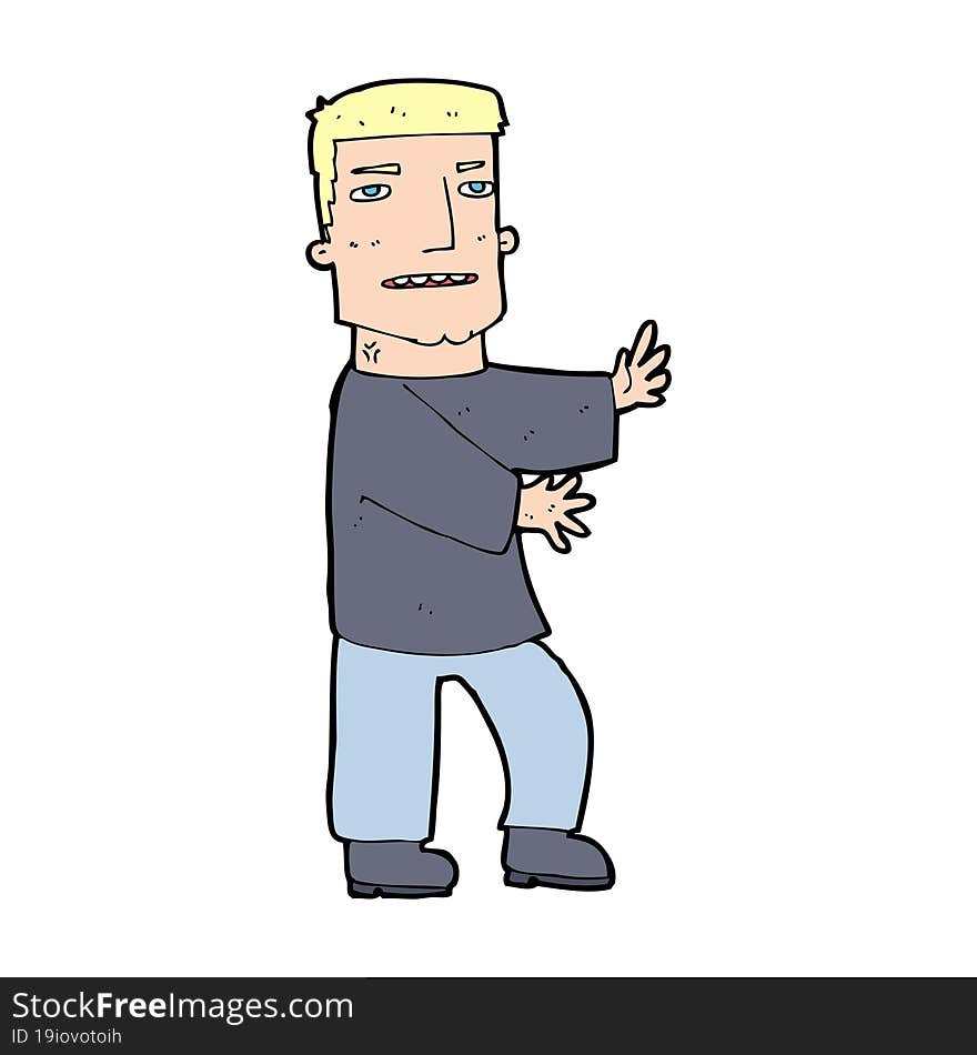 cartoon man gesturing