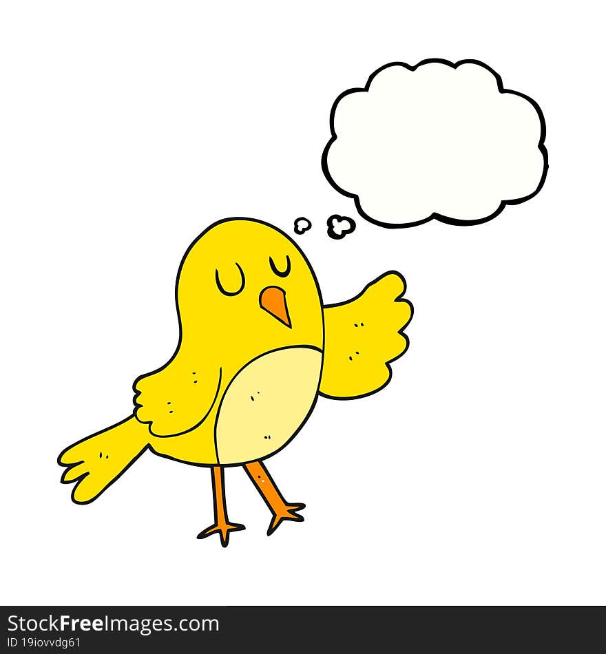 Thought Bubble Cartoon Bird