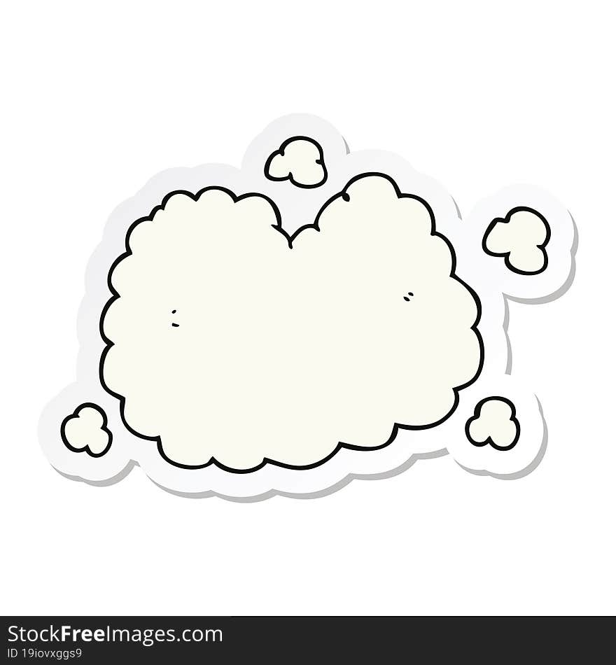 Sticker Of A Cartoon Smoke Cloud