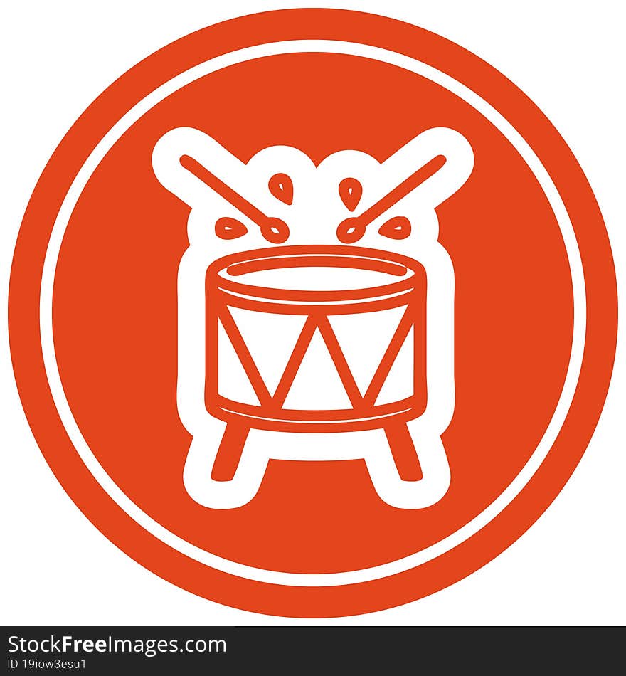 beating drum circular icon symbol