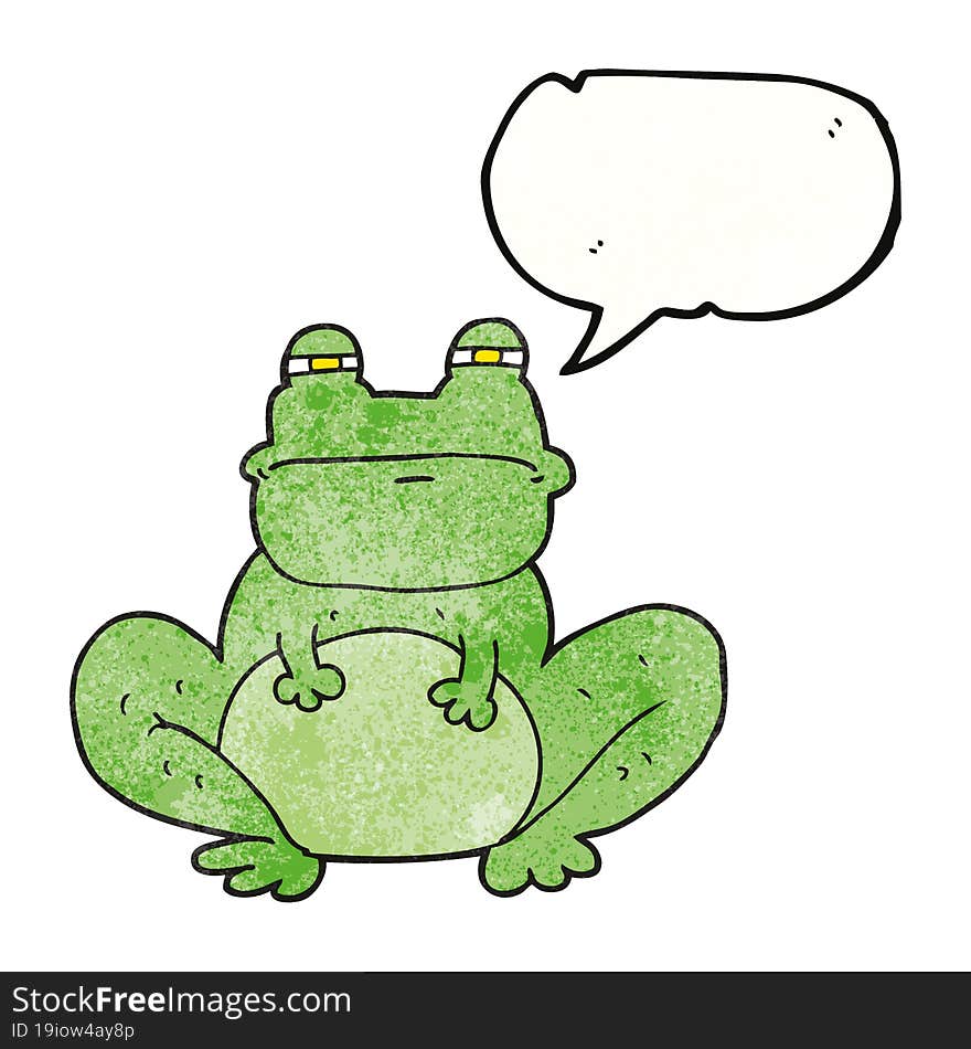 Speech Bubble Textured Cartoon Frog