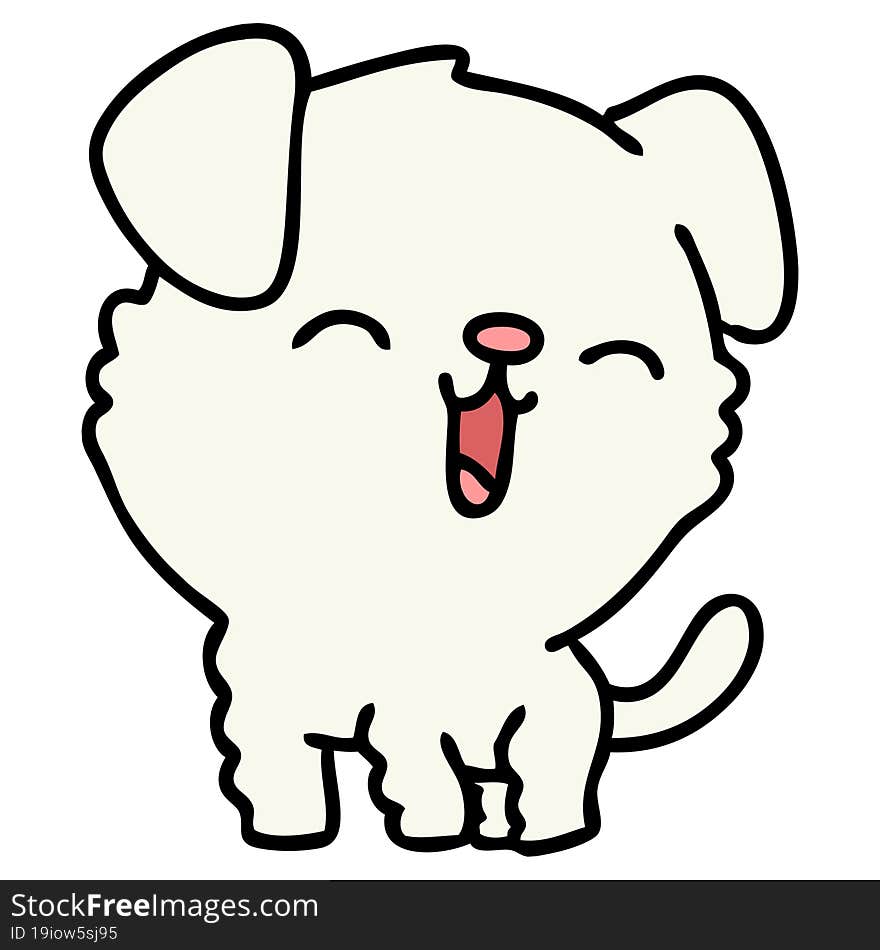 cartoon of a cute happy puppy