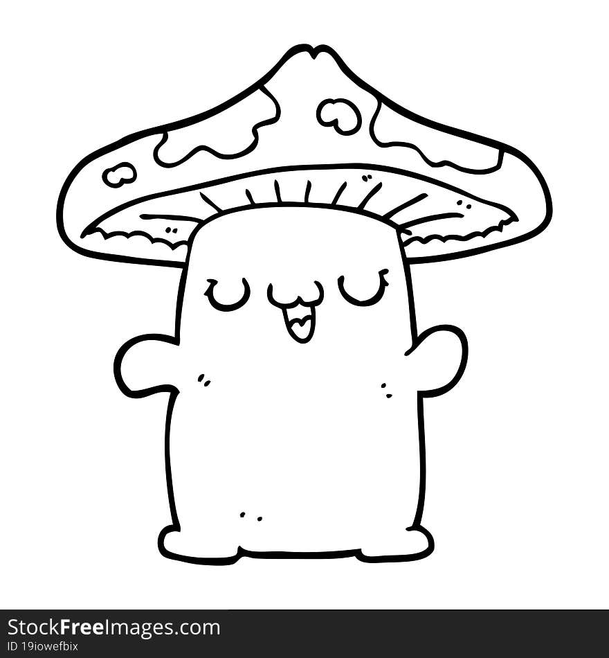 Cartoon Mushroom Creature