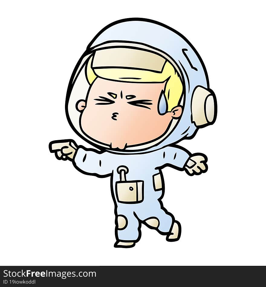 cartoon stressed astronaut. cartoon stressed astronaut