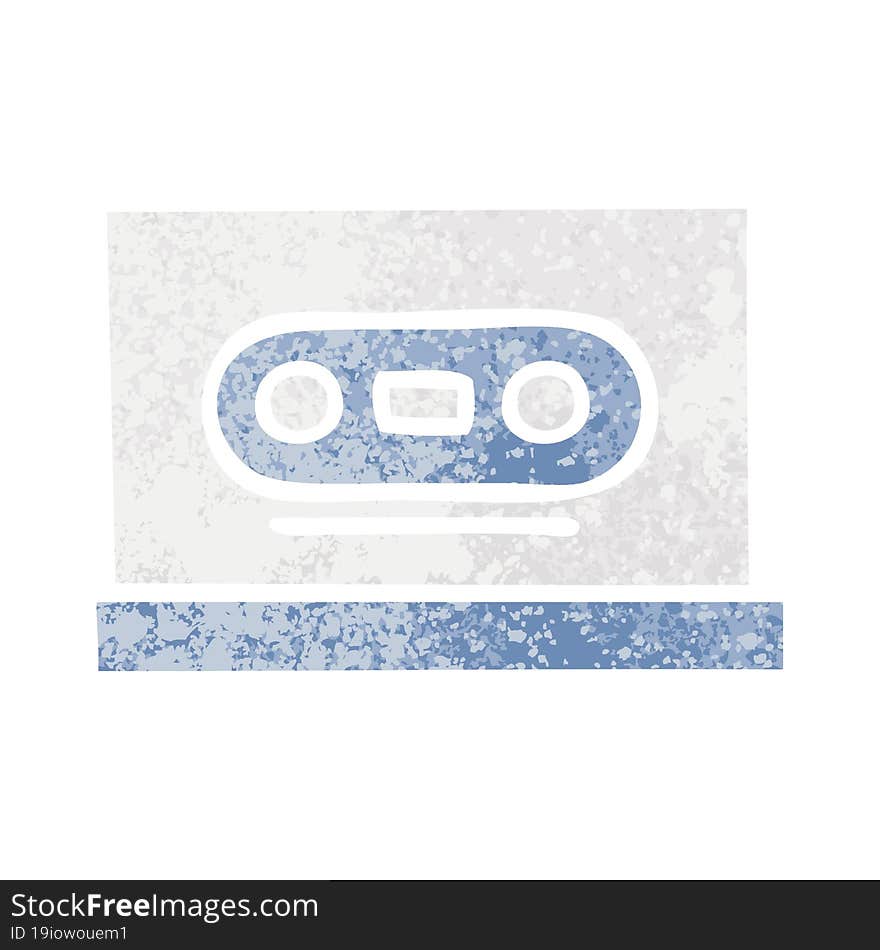 Retro Illustration Style Cartoon Retro Cassette