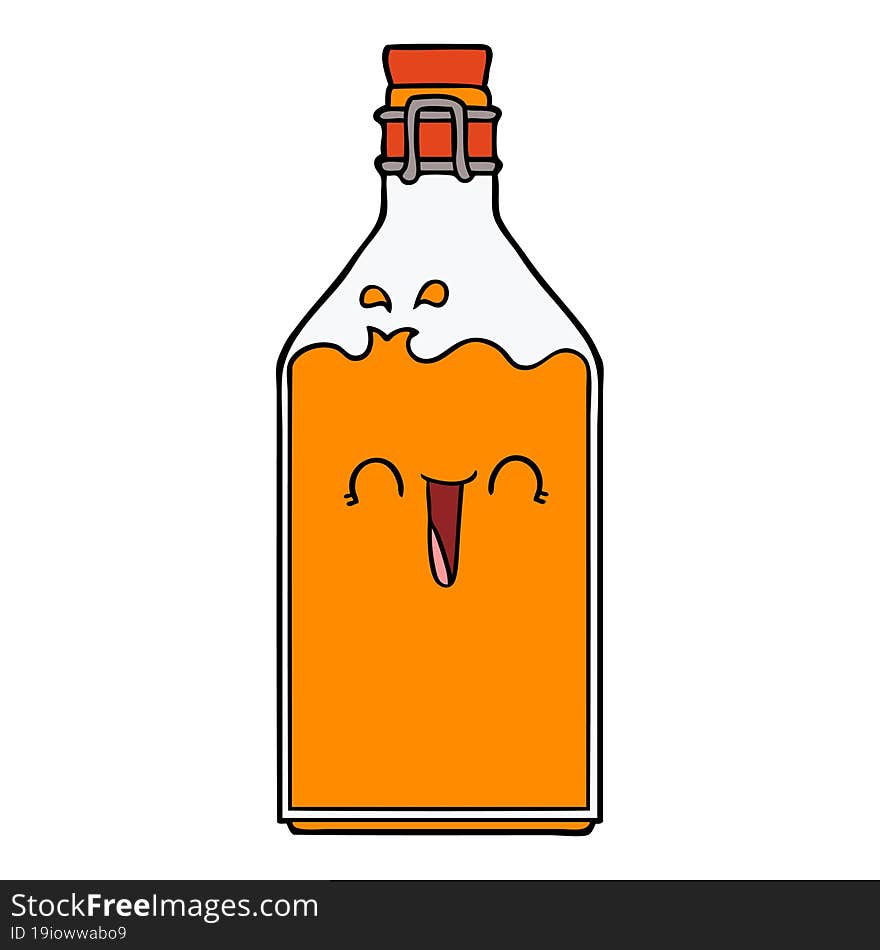 cartoon old juice bottle. cartoon old juice bottle